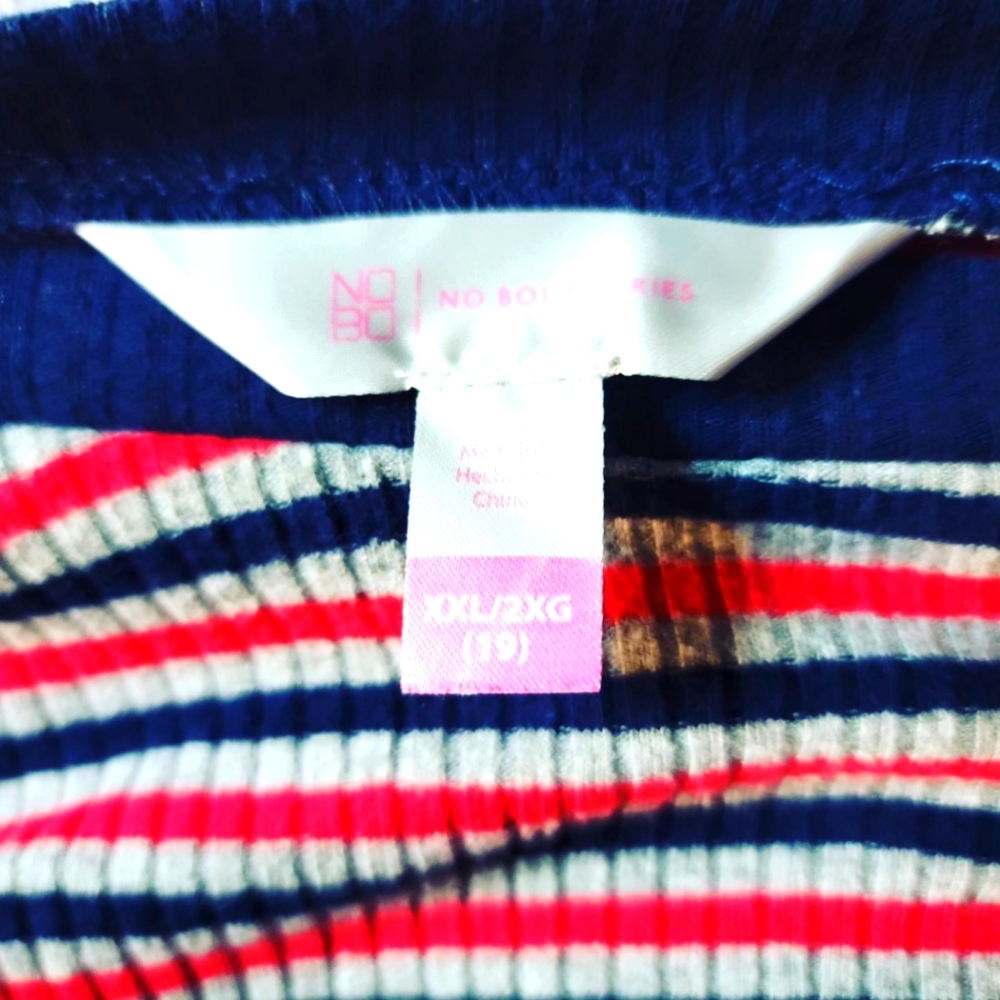♡ Striped Ribbed Tee ♡ - Picture 2 of 2